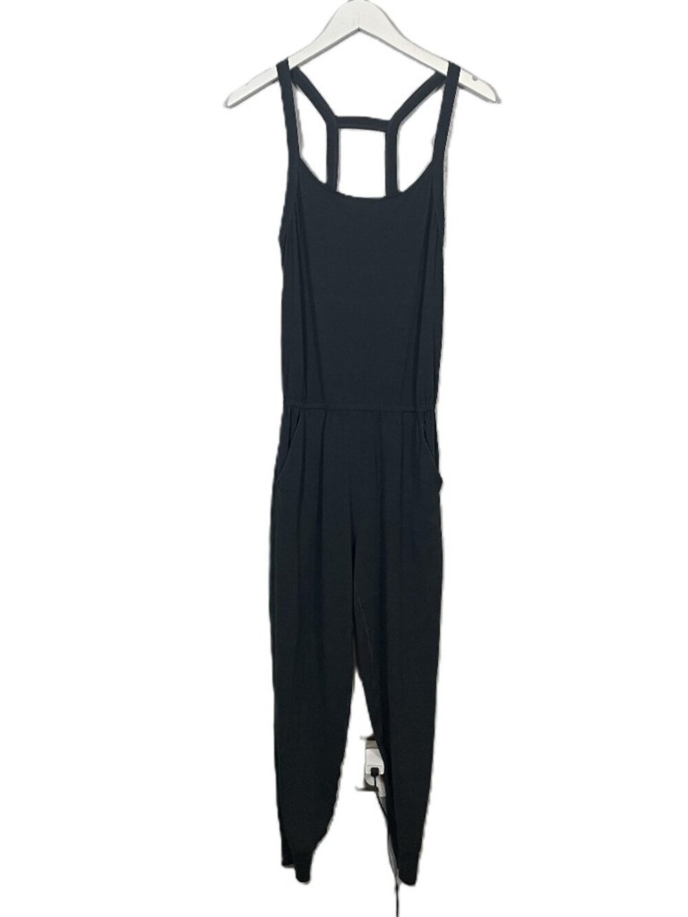 Prana Women XS Black Inigma Jumpsuit Jogger Pockets Stretch UV Protection GORP